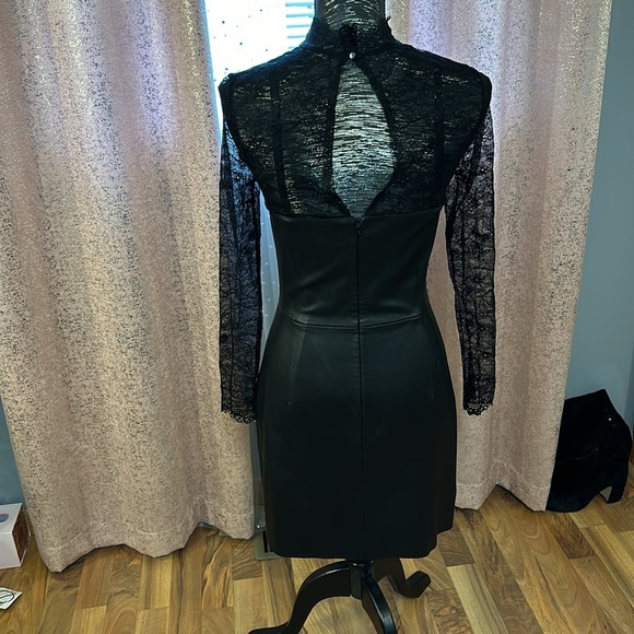 Zara Faux leather and Lace Dress - Picture 4 of 8